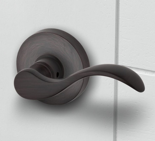 Baldwin Reserve HDCURRCRR112 Venetian Bronze Half Dummy Curve Lever with Contemporary Round Rose (Right)