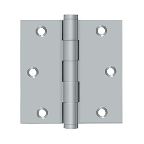 Deltana DSB3526D Satin Chrome Standard 3-1/2" x 3-1/2" Square Corner Brass Hinge