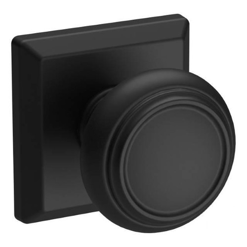 Baldwin Reserve PSTRATSR190 Satin Black Passage Traditional Knob with Traditional Square Rose