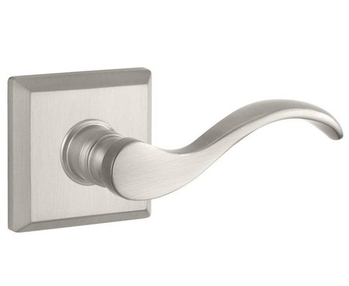 Baldwin Reserve PSCURTSR150 Satin Nickel Passage Curve Lever with Traditional Square Rose