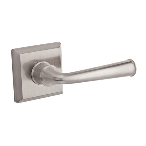 Baldwin Reserve PSFEDTSR150 Satin Nickel Passage Federal Lever with Traditional Square Rose