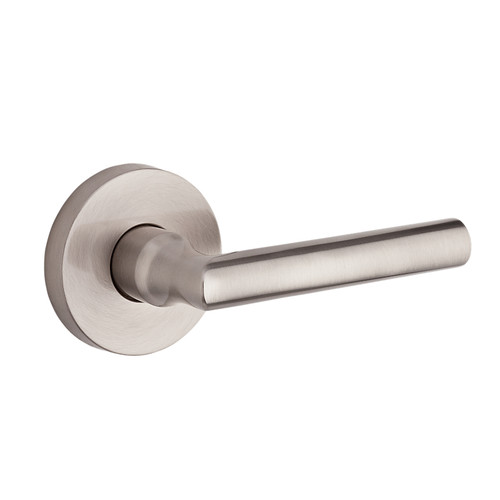 Baldwin Reserve PSTUBCRR150 Satin Nickel Passage Tube Lever with Contemporary Round Rose