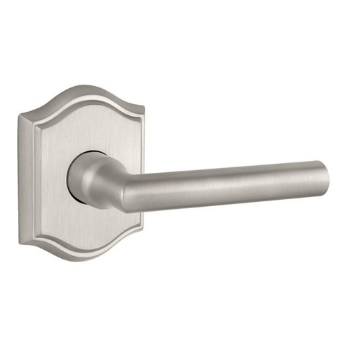 Baldwin Reserve PSTUBTAR150 Satin Nickel Passage Tube Lever with Traditional Arch Rose