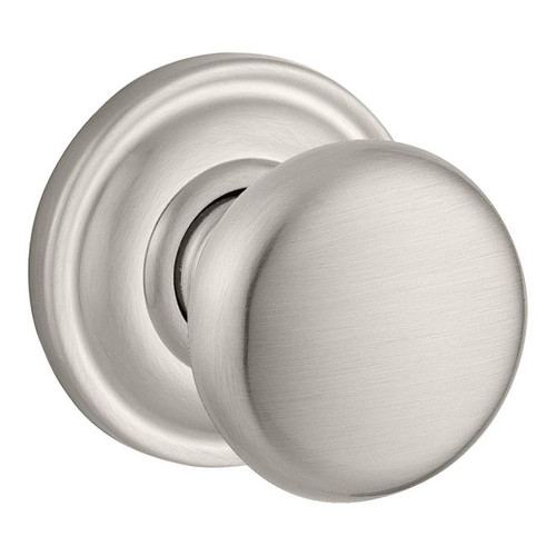 Baldwin Reserve PSROUTRR150 Satin Nickel Passage Round Knob with Traditional Round Rose