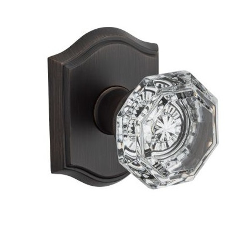 Baldwin Reserve PSCRYTAR112 Venetian Bronze Passage Crystal Knob with Traditional Arch Rose