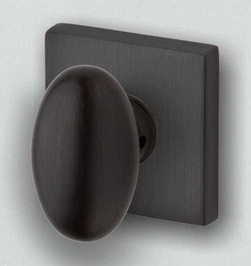 Baldwin Reserve PSELLCSR112 Venetian Bronze Passage Ellipse Knob with Contemporary Square Rose