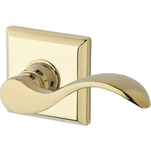 Baldwin Reserve PVCURTSR003 Lifetime Brass Privacy Curve Lever with Traditional Square Rose