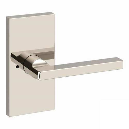 Baldwin Reserve PVSQUCFR055 Lifetime Polished Nickel Privacy Square Lever with Contemporary 5" Rose