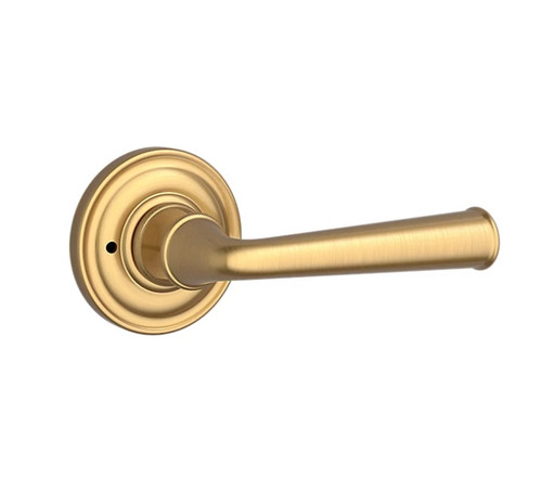 Baldwin Reserve PVFEDTRR044 Lifetime Satin Brass Privacy Federal Lever with Traditional Round Rose