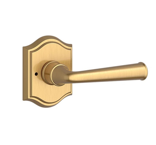 Baldwin Reserve PVFEDTAR044 Lifetime Satin Brass Privacy Federal Lever with Traditional Arch Rose