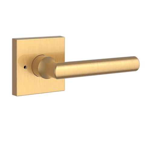 Baldwin Reserve PVTUBCSR044 Lifetime Satin Brass Privacy Tube Lever with Contemporary Square Rose