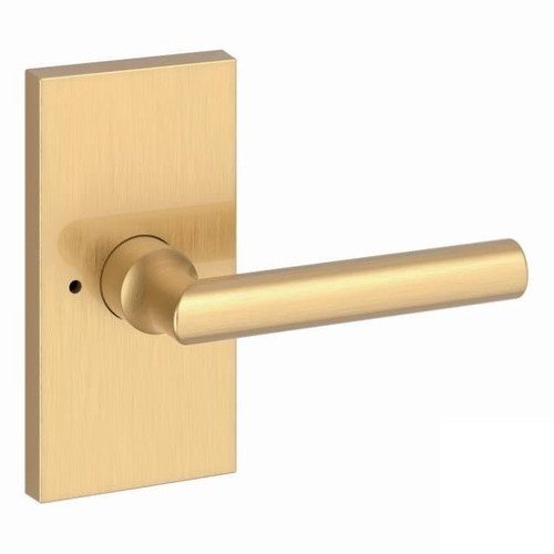 Baldwin Reserve PVTUBCFR044 Lifetime Satin Brass Privacy Tube Lever with Contemporary 5" Rose