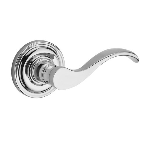 Baldwin Reserve PVCURTRR260 Polished Chrome Privacy Curve Lever with Traditional Round Rose