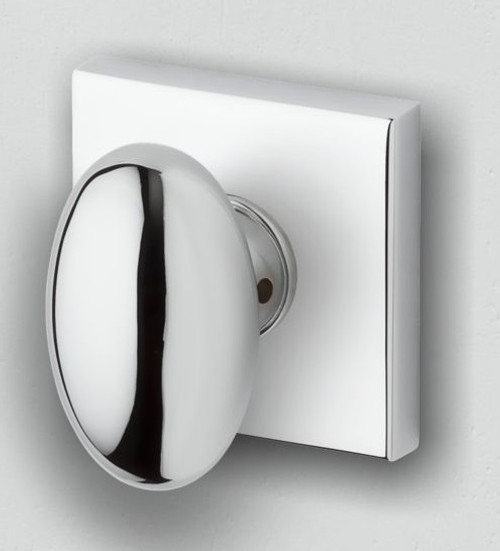 Baldwin Reserve PVELLCSR260 Polished Chrome Privacy Ellipse Knob with Contemporary Square Rose