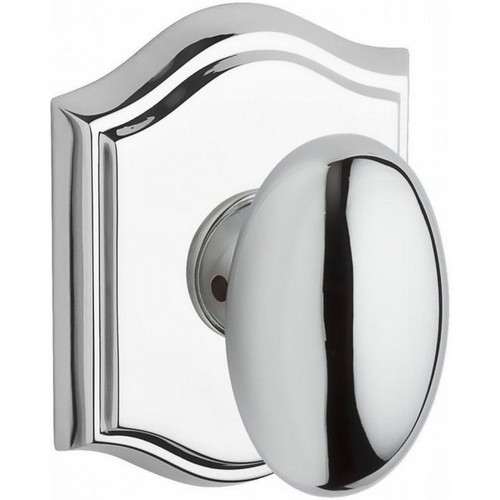Baldwin Reserve PVELLTAR260 Polished Chrome Privacy Ellipse Knob with Traditional Arch Rose