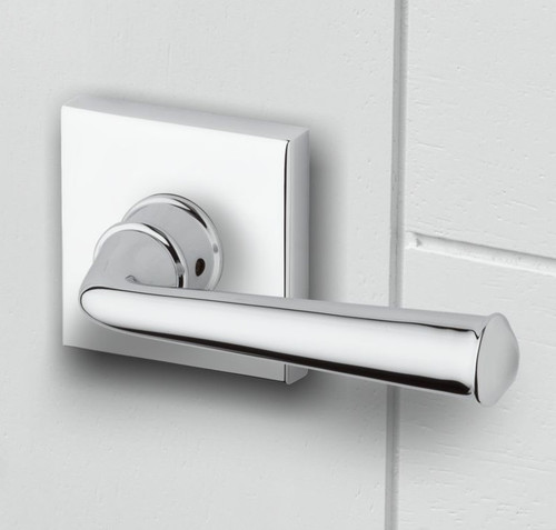 Baldwin Reserve PVFEDCSR260 Polished Chrome Privacy Federal Lever with Contemporary Square Rose