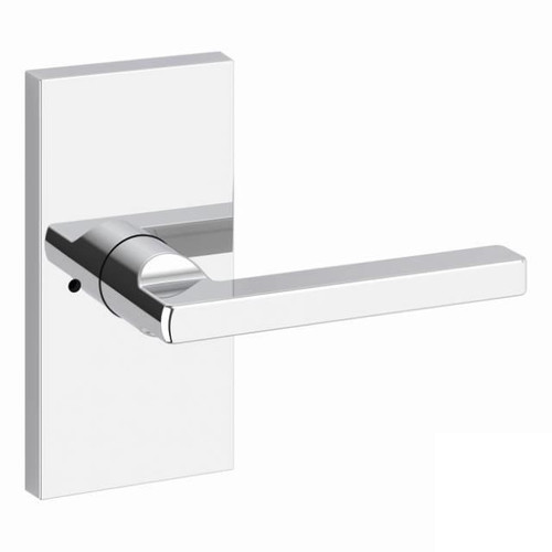 Baldwin Reserve PVSQUCFR260 Polished Chrome Privacy Square Lever with Contemporary 5" Rose