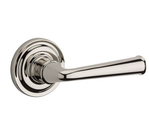 Baldwin Reserve PVFEDTRR055 Lifetime Polished Nickel Privacy Federal Lever with Traditional Round Rose