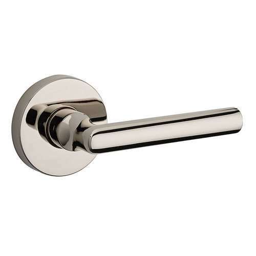 Baldwin Reserve PVTUBCRR055 Lifetime Polished Nickel Privacy Tube Lever with Contemporary Round Rose