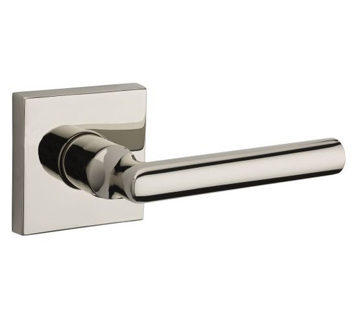 Baldwin Reserve PVTUBCSR055 Lifetime Polished Nickel Privacy Tube Lever with Contemporary Square Rose