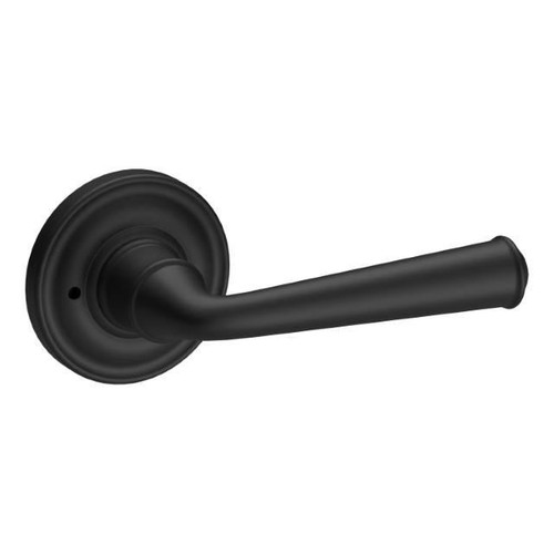 Baldwin Reserve PVFEDTRR190 Satin Black Privacy Federal Lever with Traditional Round Rose