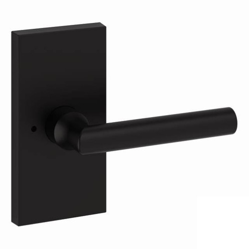 Baldwin Reserve PVTUBCFR190 Satin Black Privacy Tube Lever with Contemporary 5" Rose