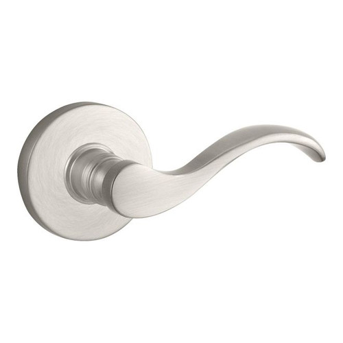Baldwin Reserve PVCURCRR150 Satin Nickel Privacy Curve Lever with Contemporary Round Rose