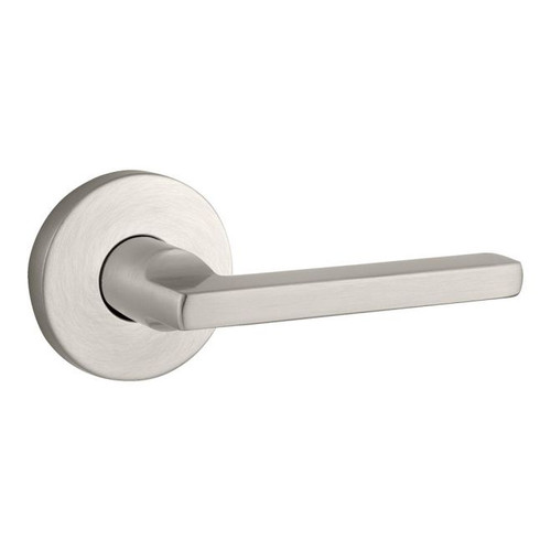 Baldwin Reserve PVSQUCRR150 Satin Nickel Privacy Square Lever with Contemporary Round Rose