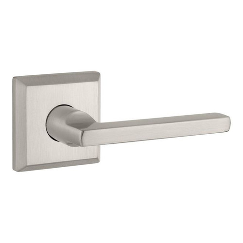 Baldwin Reserve PVSQUTSR150 Satin Nickel Privacy Square Lever with Traditional Square Rose