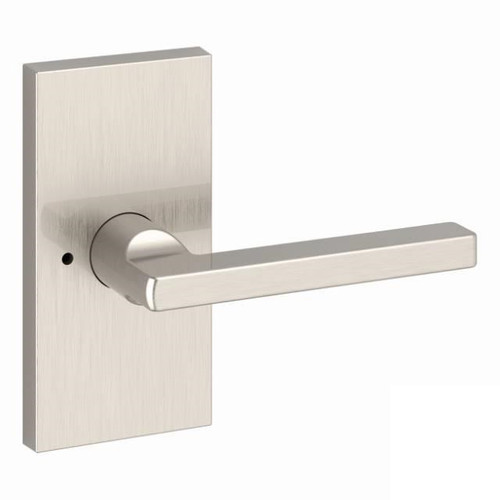 Baldwin Reserve PVSQUCFR150 Satin Nickel Privacy Square Lever with Contemporary 5" Rose