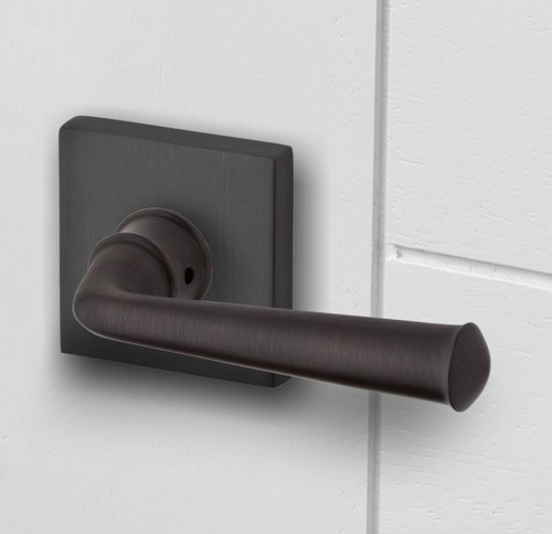 Baldwin Reserve PVFEDCSR112 Venetian Bronze Privacy Federal Lever with Contemporary Square Rose
