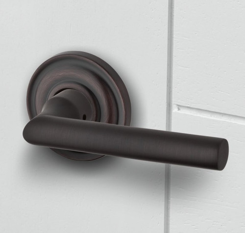 Baldwin Reserve PVTUBTRR112 Venetian Bronze Privacy Tube Lever with Traditional Round Rose