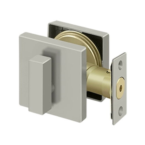 Deltana ZDSU15 Solid Brass Modern Square Deadbolt Lock Grade 3; Satin Nickel Finish