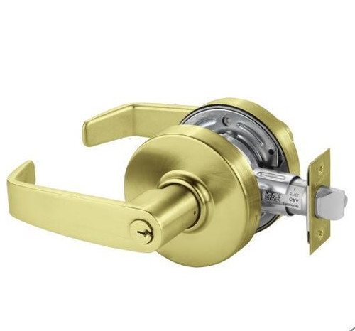 Sargent 7G05LL-4 Satin Brass Keyed Entry L-Lever with L-Rose