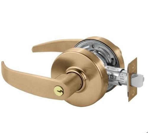 Sargent 7G05LP-10 Satin Bronze Keyed Entry P-Lever with L-Rose