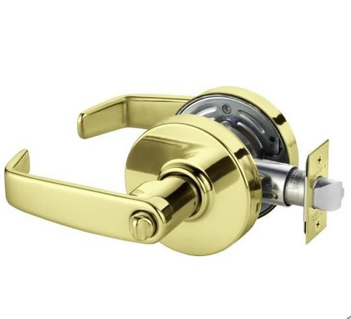 Sargent 7U65LL-3 Polished Brass Privacy L-Lever with L-Rose