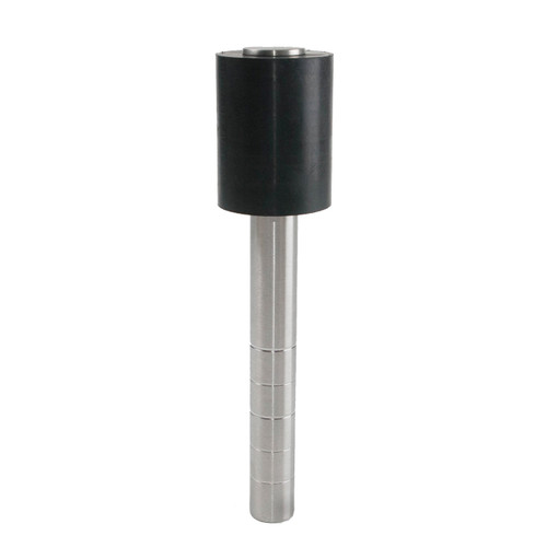 Trimco 1209HA-630 Satin Stainless Steel Heavy Duty Floor Stop 3" High Rubber, 1" Dia. 7" Long SS Post