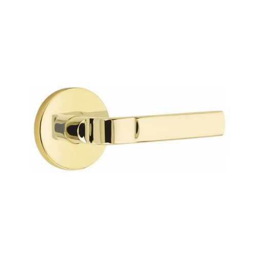 Emtek AST-US3NL-PASS Unlacquered Brass Aston Passage Lever with Your Choice of Rosette