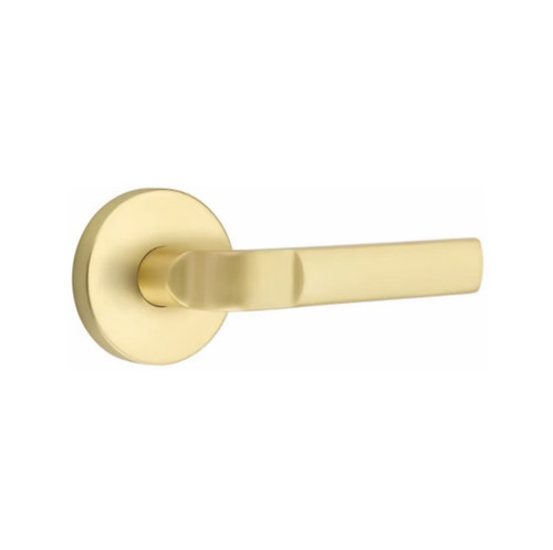 Emtek AST-US4-PRIV Satin Brass Aston Privacy Lever with Your Choice of Rosette