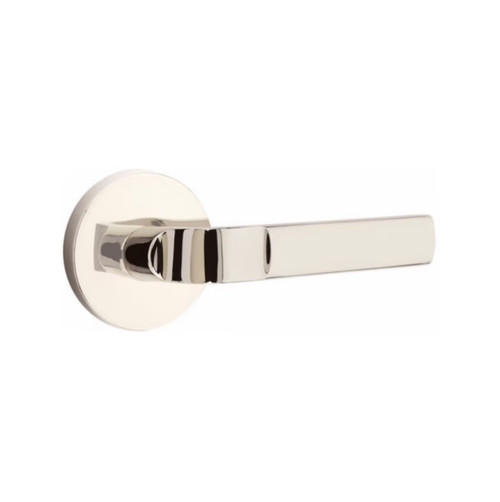 Emtek AST-US14-PRIV Polished Nickel Aston Privacy Lever with Your Choice of Rosette