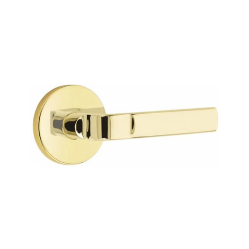 Emtek AST-US3NL-PRIV Unlacquered Brass Aston Privacy Lever with Your Choice of Rosette