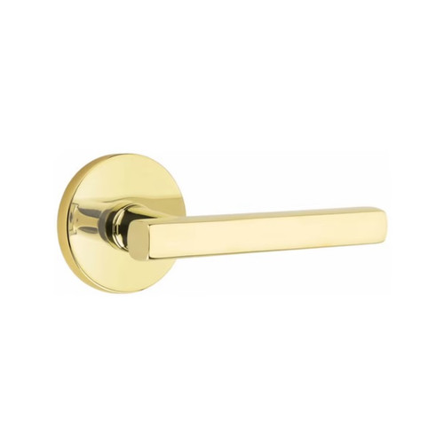 Emtek FRL-US3NL-PRIV Unlacquered Brass Freestone Privacy Lever with Your Choice of Rosette