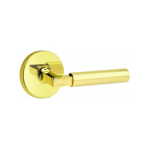 Emtek HEC-US3NL-PASS Unlacquered Brass Hercules Passage Lever with Your Choice of Rosette