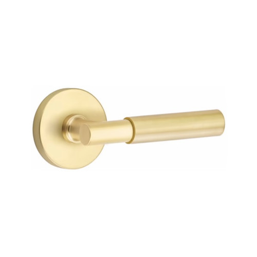 Emtek MYL-US4-PASS Satin Brass Myles Passage Lever with Your Choice of Rosette