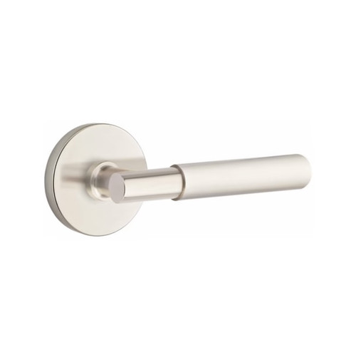 Emtek MYL-US15-PHD Polished Nickel Myles Pair Half Dummy Levers with Your Choice of Rosette