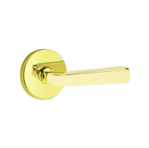 Emtek SIO-US3NL-PASS Unlacquered Brass Sion Passage Lever with Your Choice of Rosette