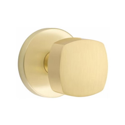 Emtek FRK-US4-PHD Satin Brass Freestone Pair Half Dummy Knobs with Your Choice of Rosette