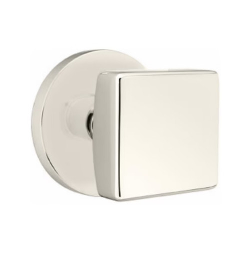 Emtek SQU-US14-PRIV Polished Nickel Square Privacy Knob with Your Choice of Rosette