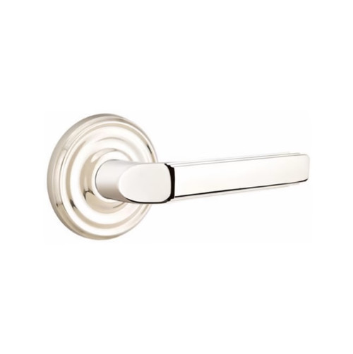 Emtek M-US14-PRIV Polished Nickel Milano Privacy Lever with Your Choice of Rosette