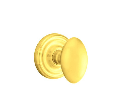 Emtek E-US3NL-PRIV Unlacquered Brass Egg Privacy Knob with Your Choice of Rosette